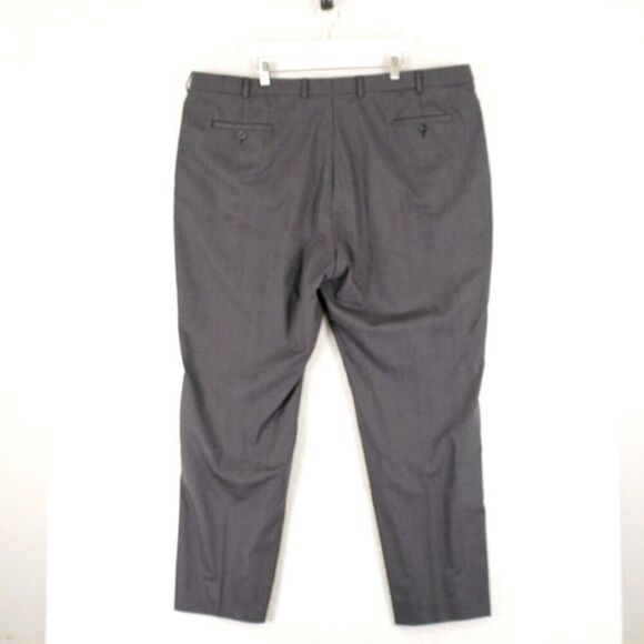 Pronto Uomo Couture Wool Gray Flat Front High Rise Dress Pants 47/33 Lined Parti - Picture 4 of 8